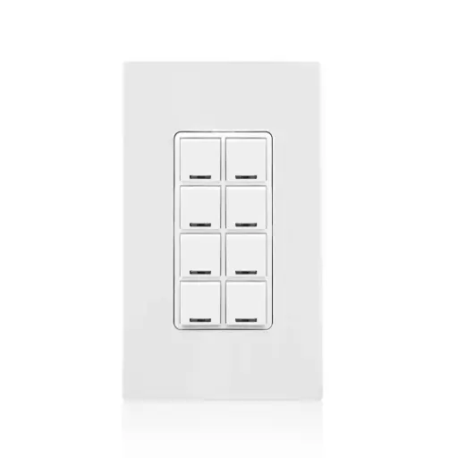 [LEVRDGSW-8CW] BOTONERA DECORA DIGITAL 8 BOTONES BLANCO GREENMAX RDGSW-8CW