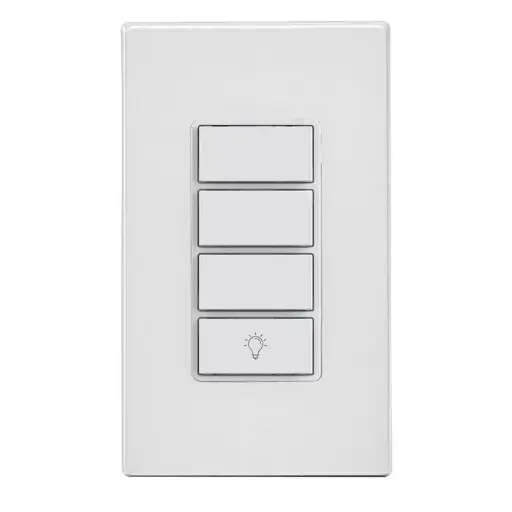 [LEVDW4BC-1BW] BOTONERA DECORA SMART 2ND WIFI 4 BOTONES 120V BLANCO D2SCS-1BW