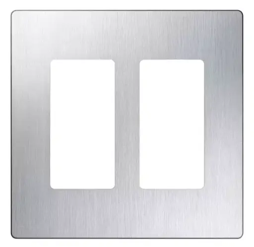 [LTRCW-2-SS] PLACA ACERO INOX DECORATIVA 2 GANG LUTRON CW-2-SS