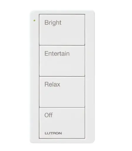 [LTRPJ2-4BGWHP03] BOTONERA PICO CASETA INALAMBRICO 4 BOTONES LUTRON PJ2-4B-GWH-P03